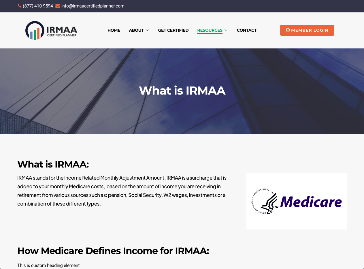 IRMMA Planning Certification media 2