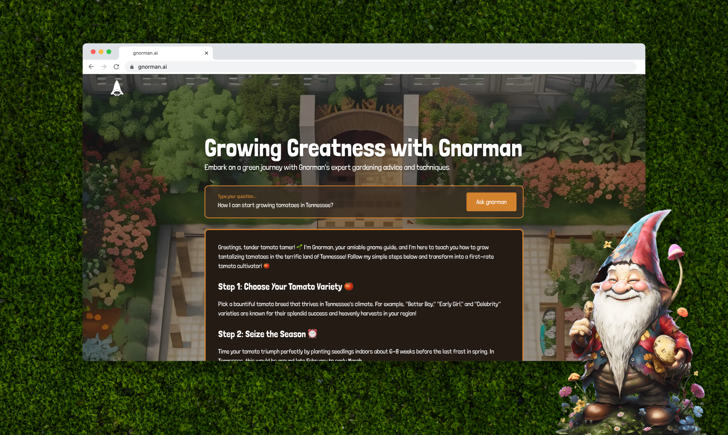Gnorman.ai - Consejos de jardinería alimentados con GPT-4 e instrucciones paso a paso media 2