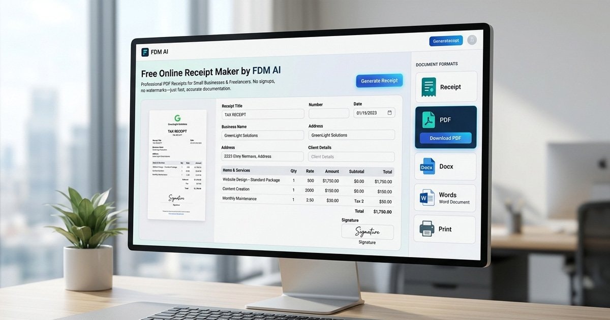 Online Receipt Maker by FDM AI gallery image