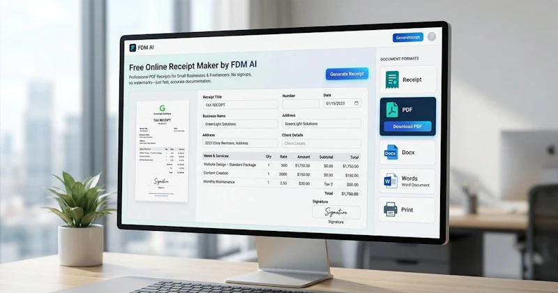 Online Receipt Maker by FDM AI screenshot 1
