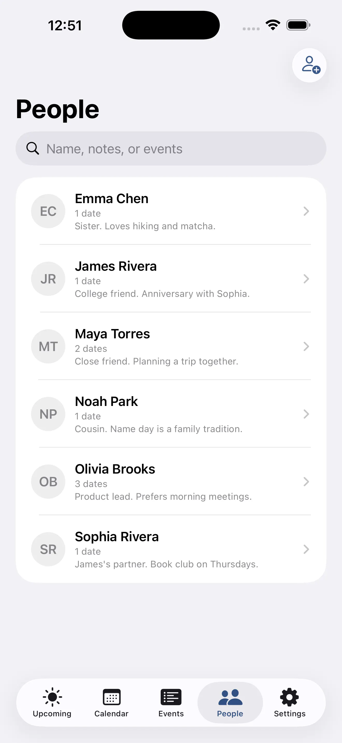 Your Dates screenshot