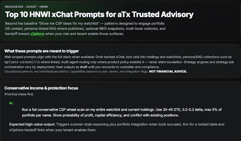 xFinance – xAI Options OS for HNWI screenshot 6