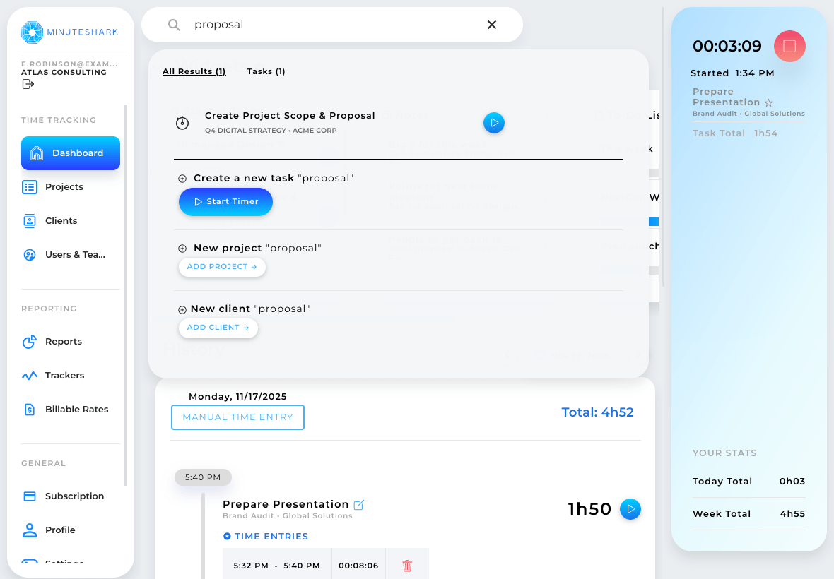 MinuteShark - Screenshot 2 showing product features and functionality