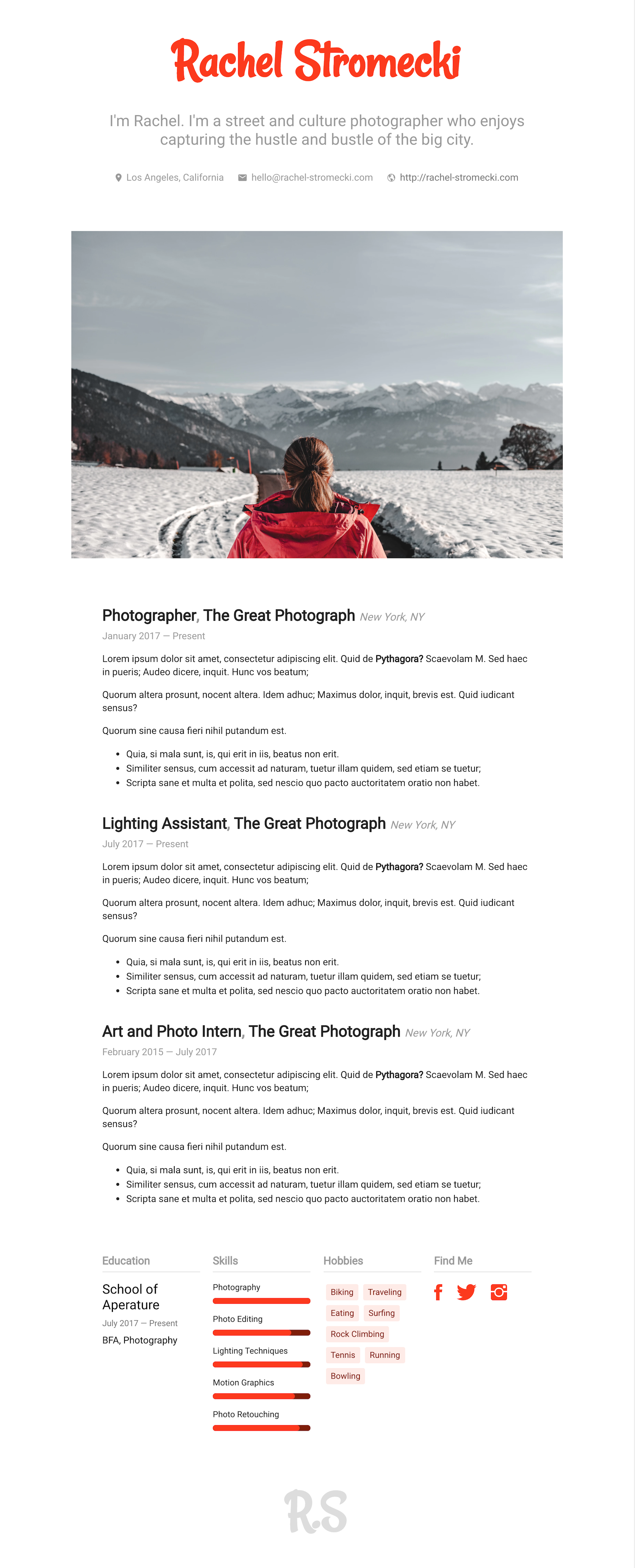 HTML Resume gallery image