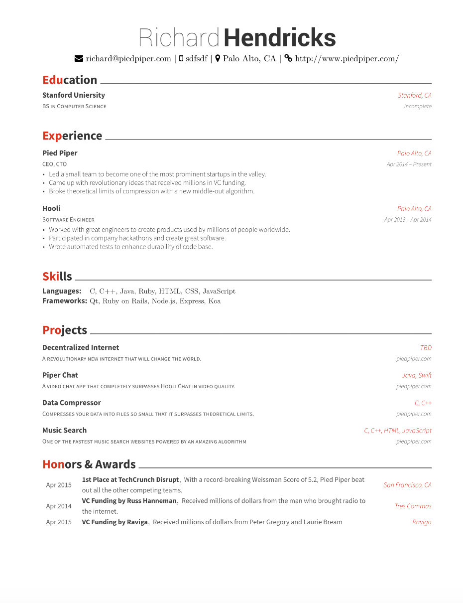 LaTeX Resume Generator Image