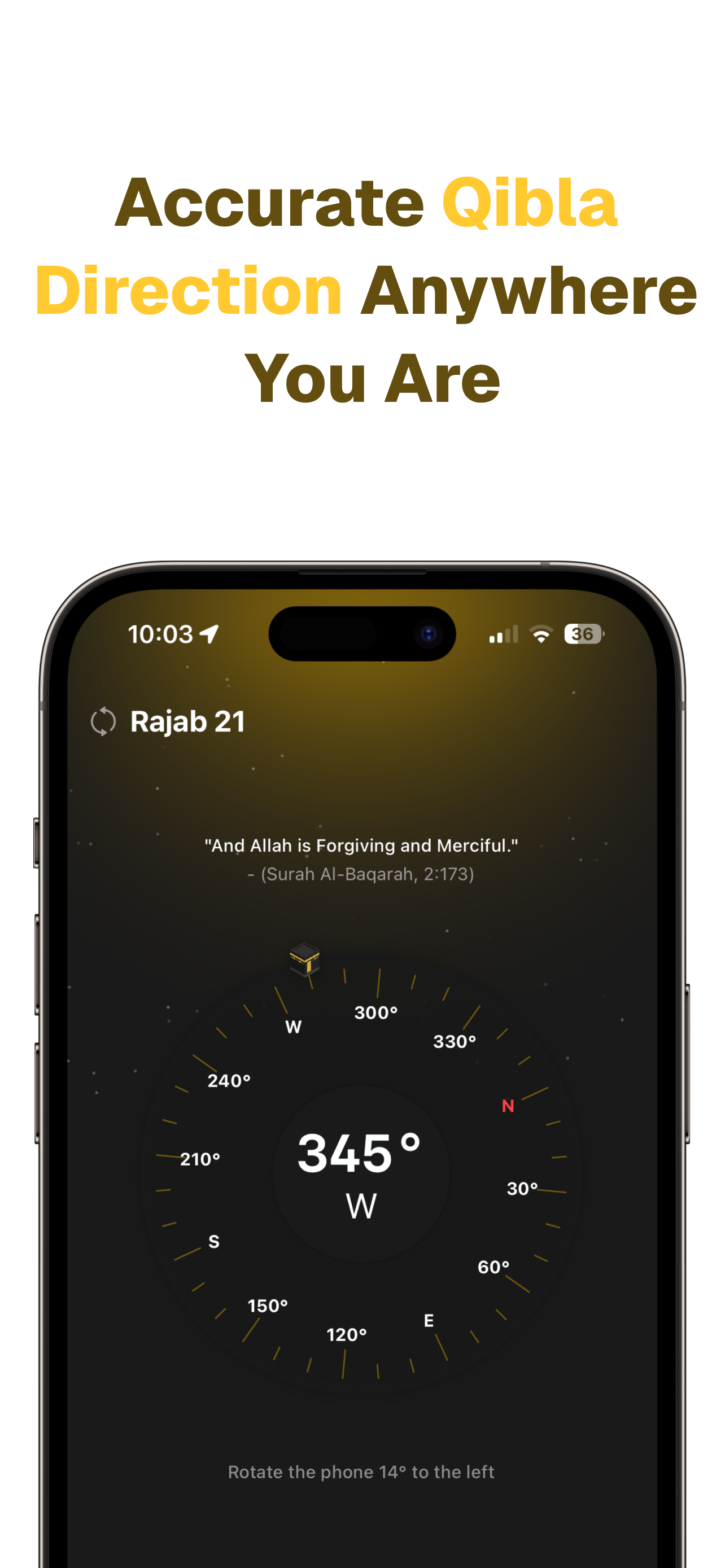 The Qibla: Direction & Times for Muslims - Screenshot 2 showing product features and functionality