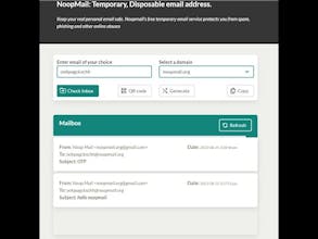 NoopMail: Temporary, Disposable email gallery image
