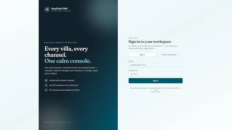 StayDesk PMS screenshot 1