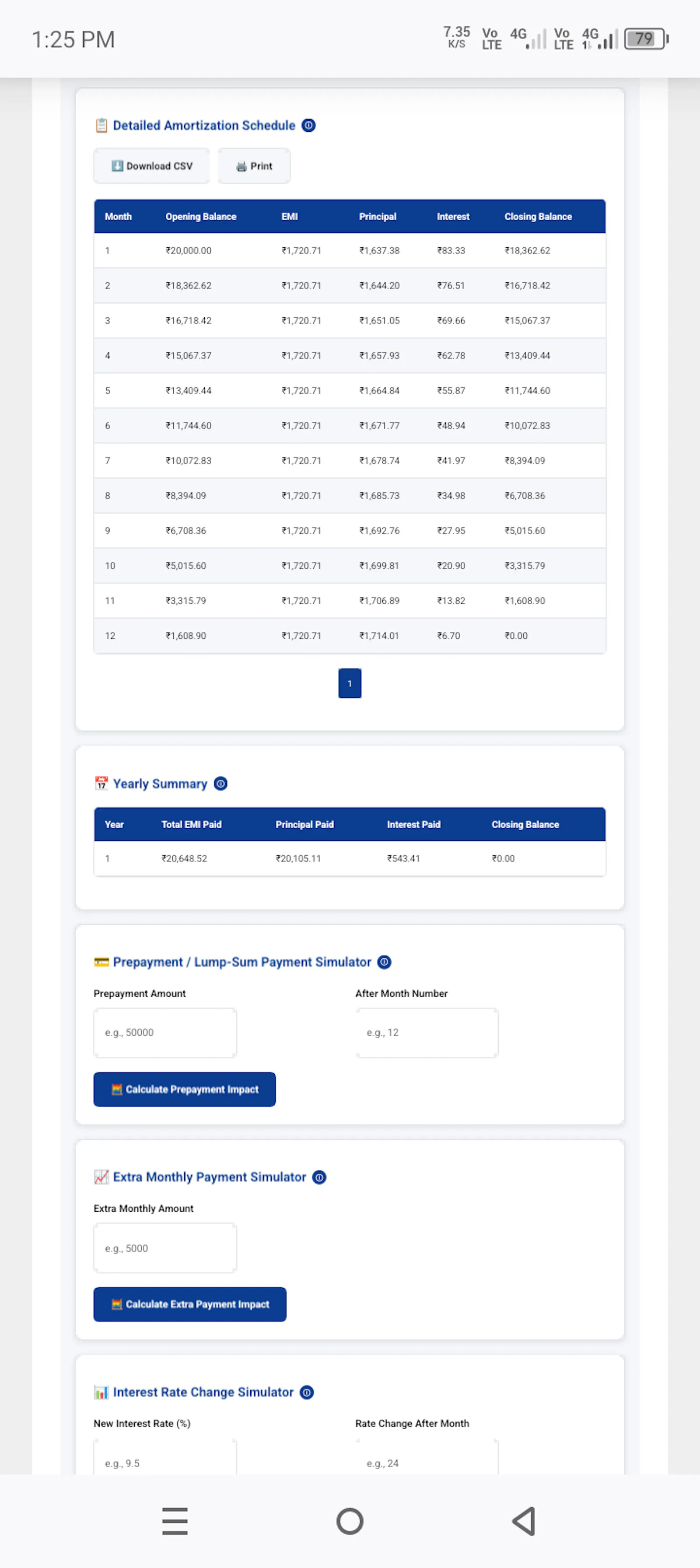 Advance Loan EMI Calculator screenshot 6