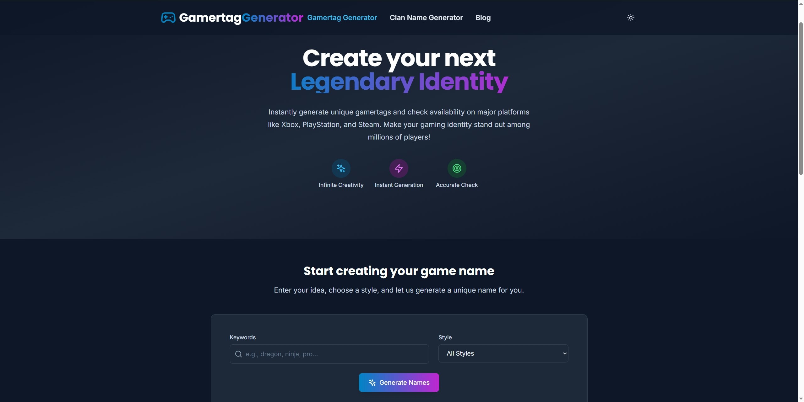Mídia 1 de Gerador de gamertag - Crie nomes de usuário de jogos exclusivos