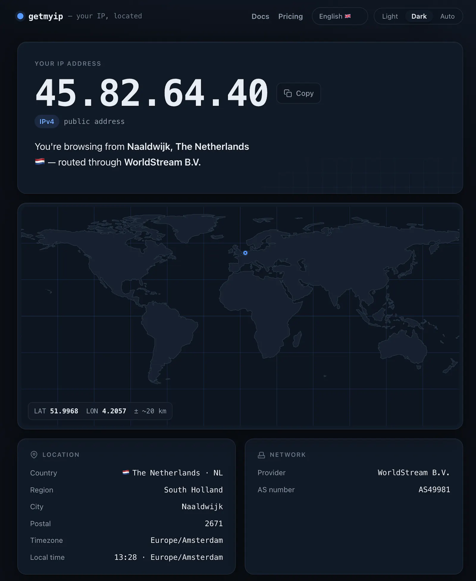 getmyip.pro screenshot 2