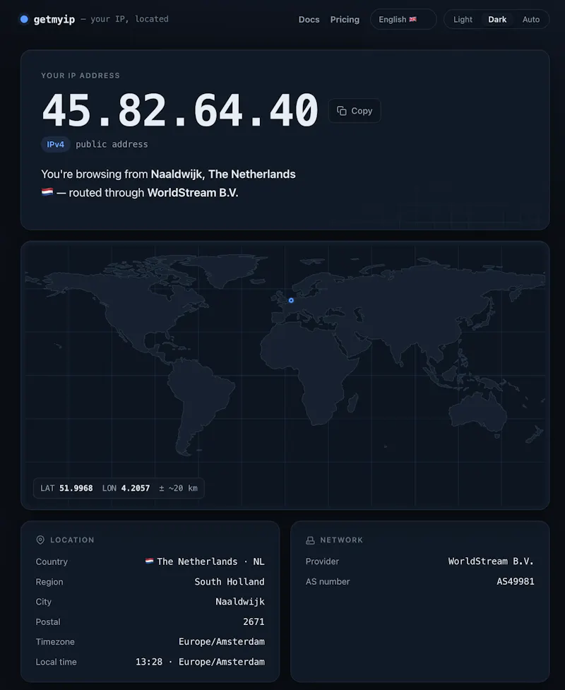 getmyip.pro screenshot 2