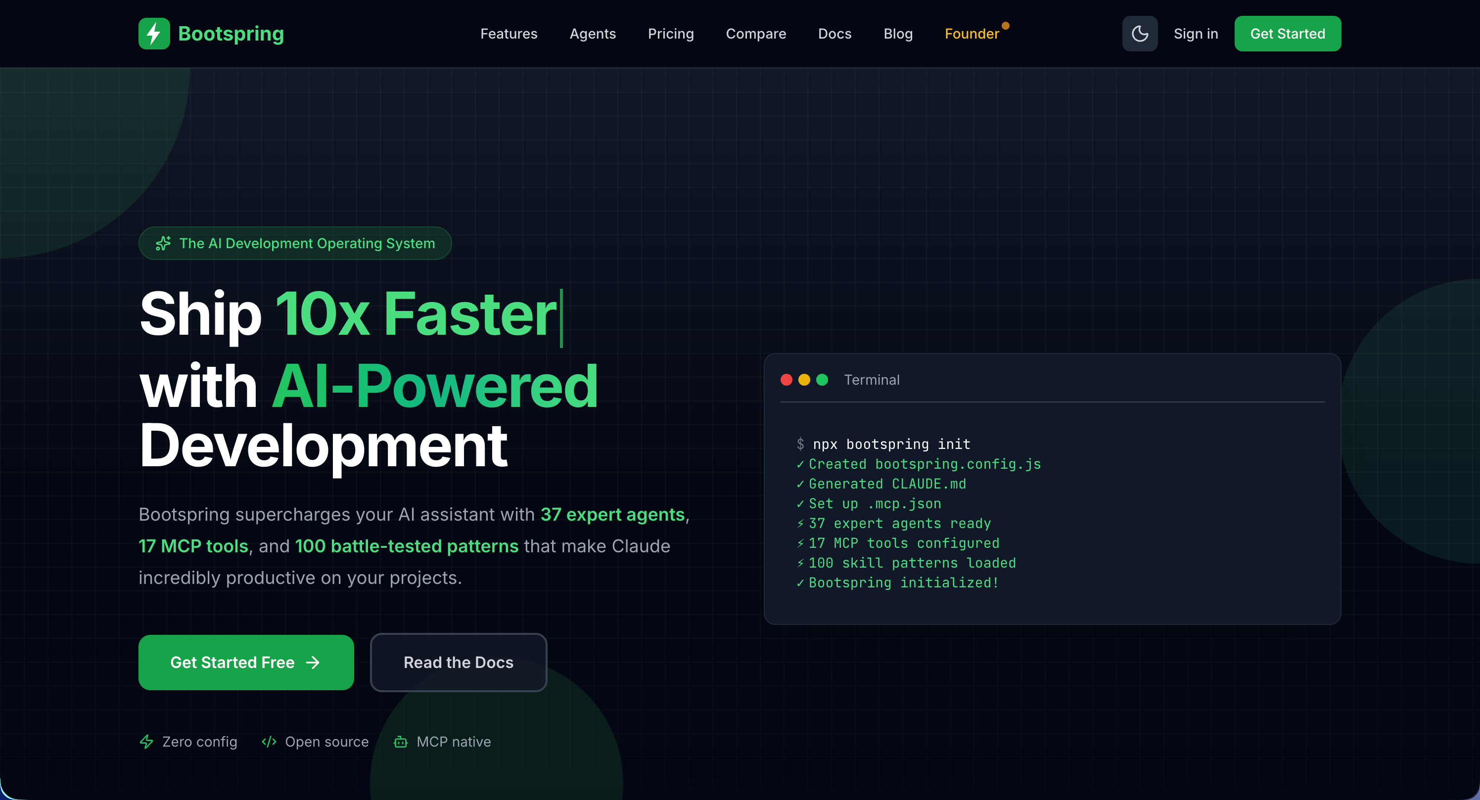 Bootspring - Main product screenshot demonstrating key features and user interface