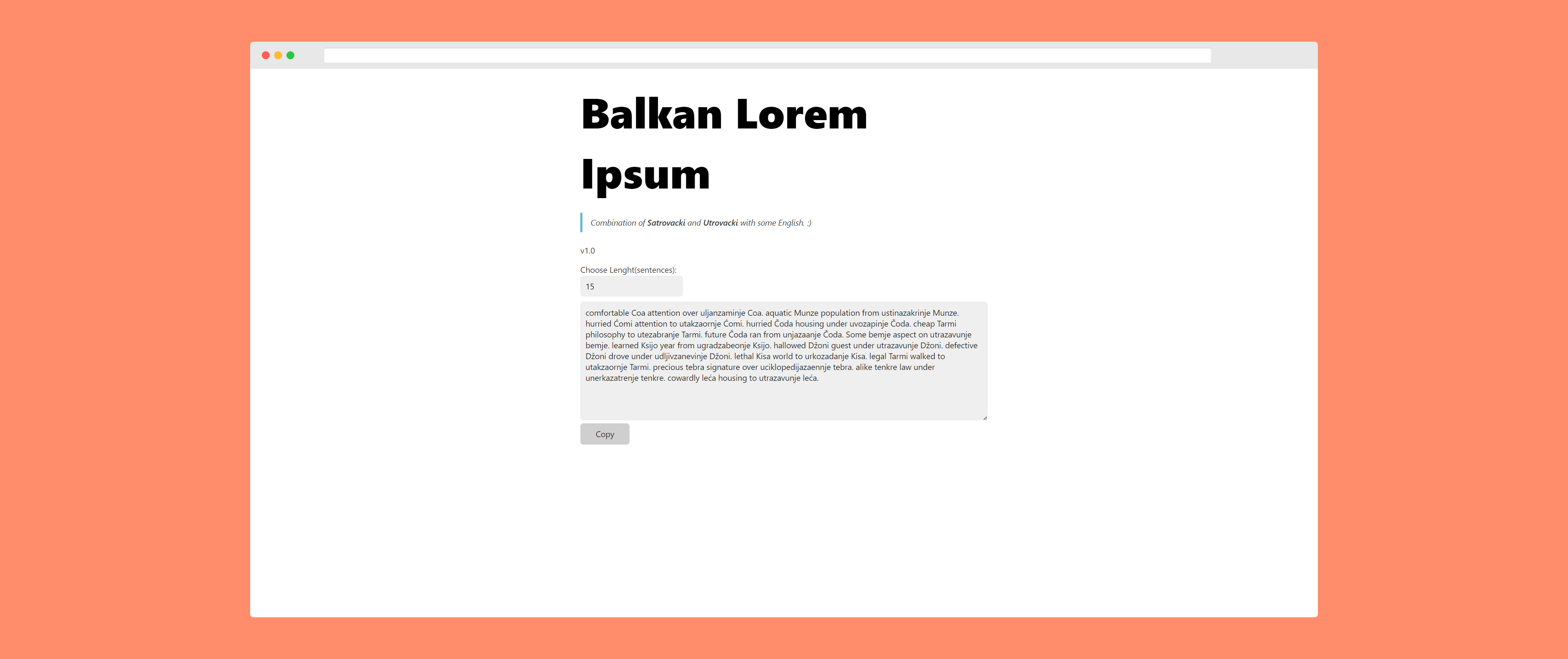 Satrovacki, replace Lorem Ipsum