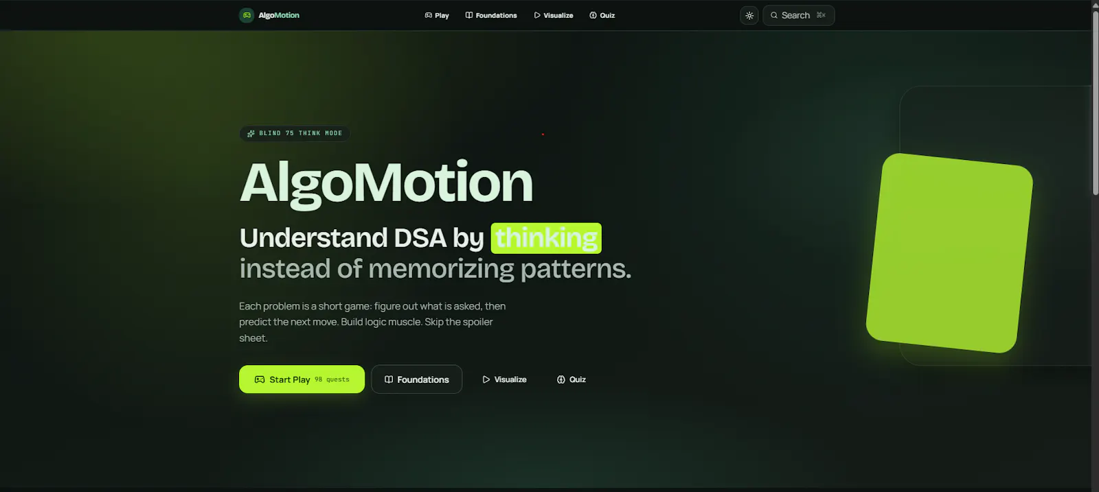 AlgoMotion · Understand DSA by Thinking screenshot 5
