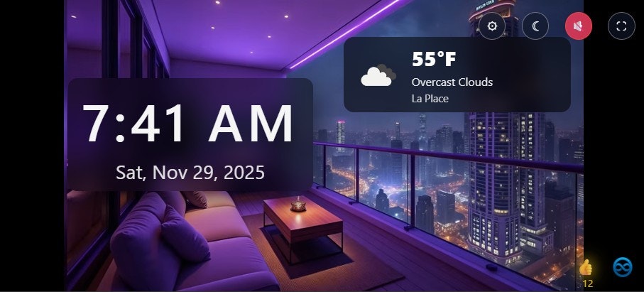 Clock, Weather, and Relaxing Background  gallery image