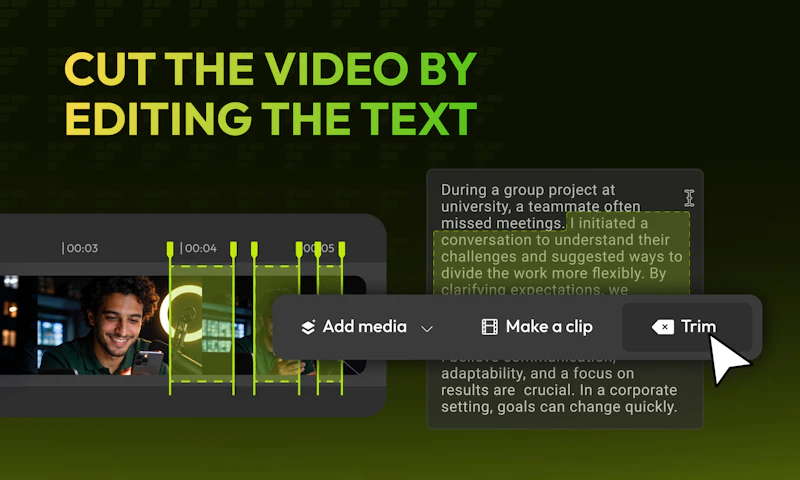 Flixier Edit by Transcript  screenshot 2