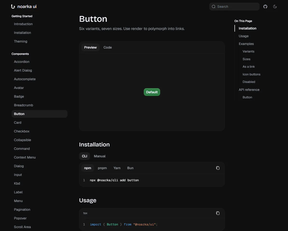 Noarka UI gallery image