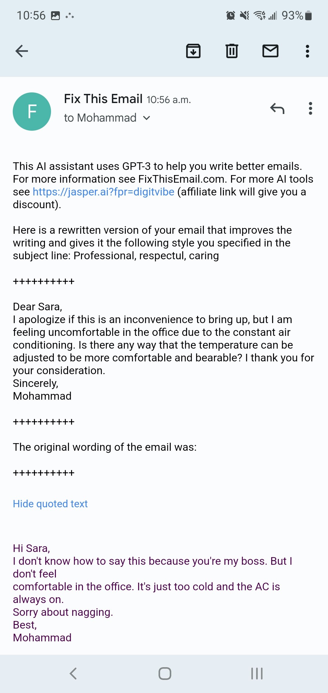 وسائط إصلاح هذا البريد الإلكتروني - واجهة بريد إلكتروني لـ GPT-3 من خلال help@fixthemail.com 2
