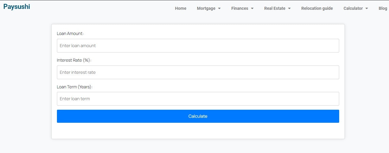 Paysushi Mortgage Hesap Makinesi - Kullanışlı çevrimiçi kredi ve ipotek hesaplayıcıları medya 3