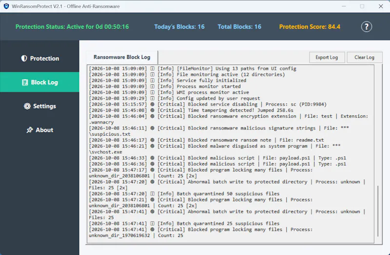 WinRansomProtect screenshot 2