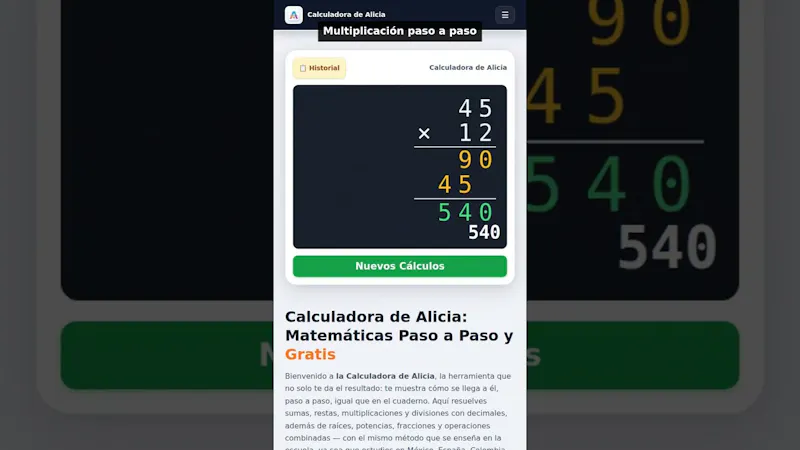 Calculadora de Alicia screenshot 1 (video preview)