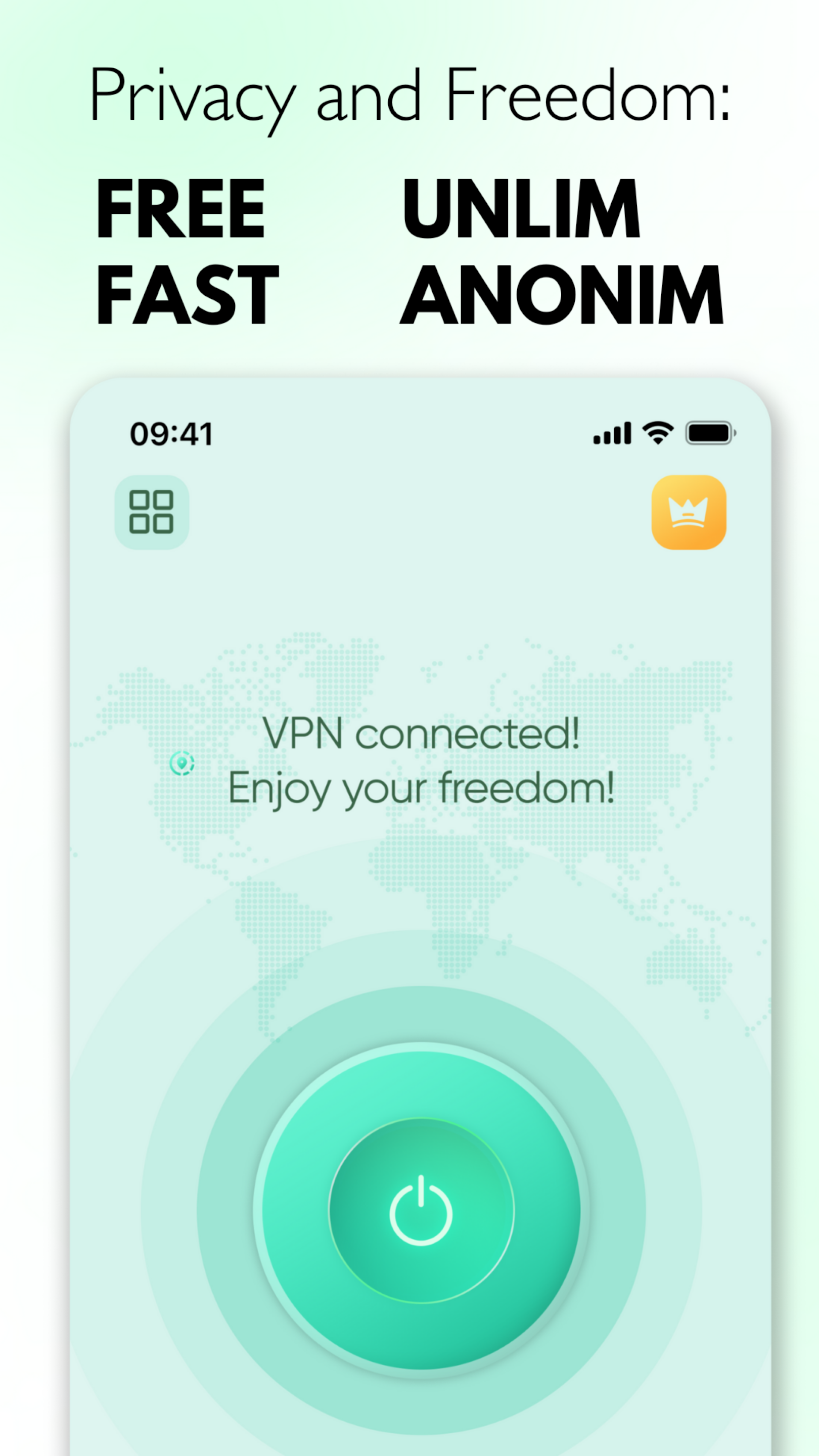 VPN Grass: Free Fast Unlimited VPN  - Main product screenshot demonstrating key features and user interface