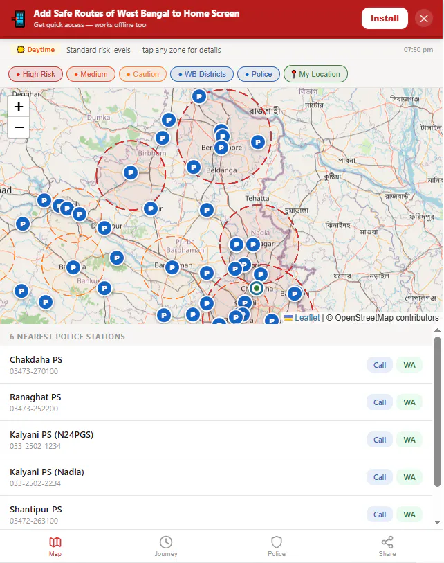 WB Women Safety Navigator product banner