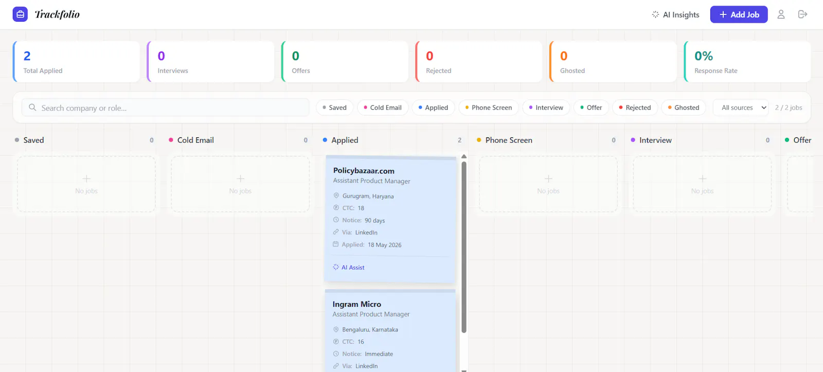 Trackfolio screenshot 3