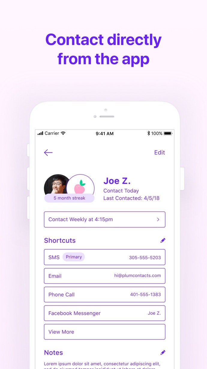 Plum Contacts Image