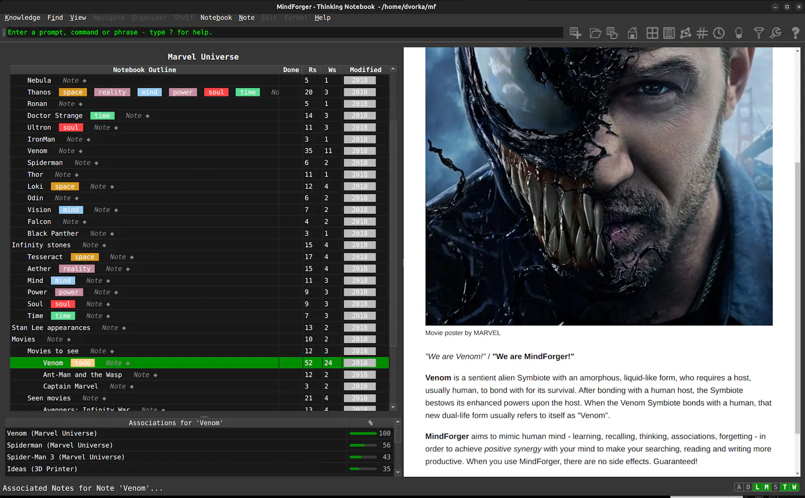 MindForger screenshot 1