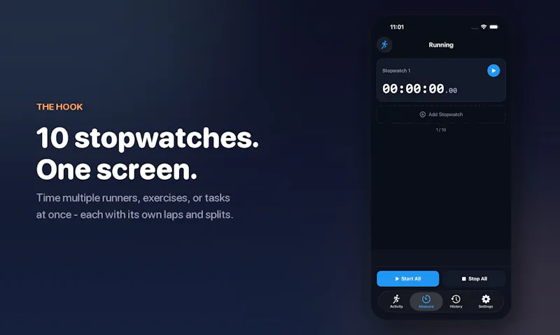 Multi Stopwatch Lap Timer screenshot 1