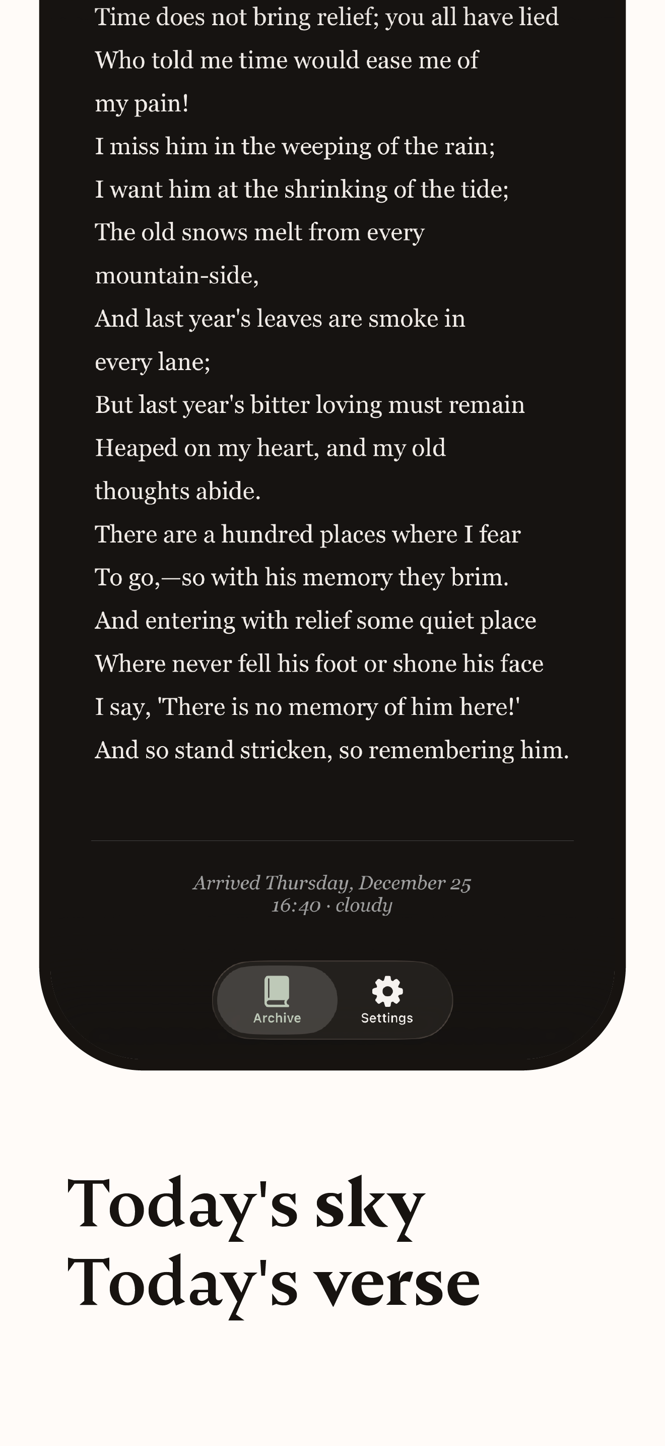 Sometimes: A Poem Arrives - Screenshot 3 showing product features and functionality