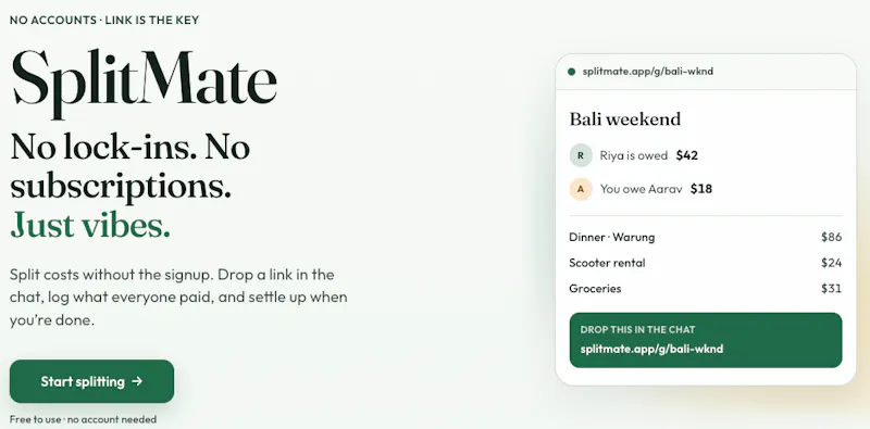 SplitMate — split expenses with a link screenshot 2