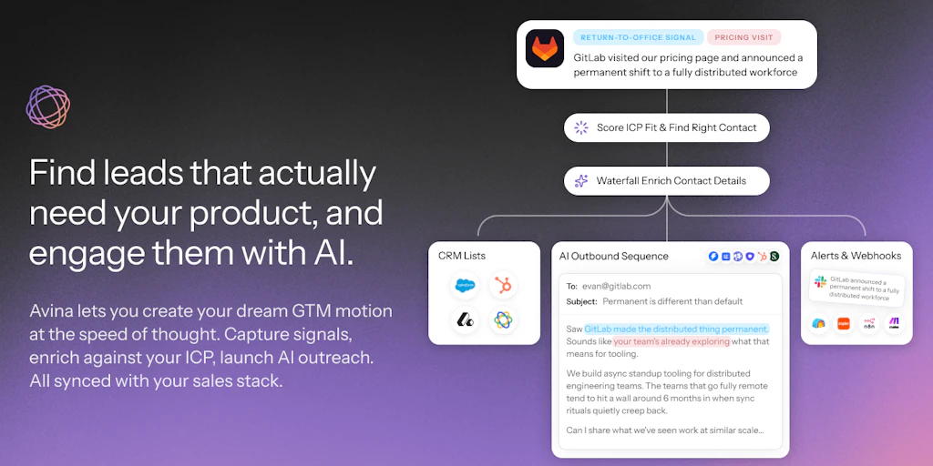 Avina:協助尋找並觸及下一位客戶的市場開拓 AI 代理人