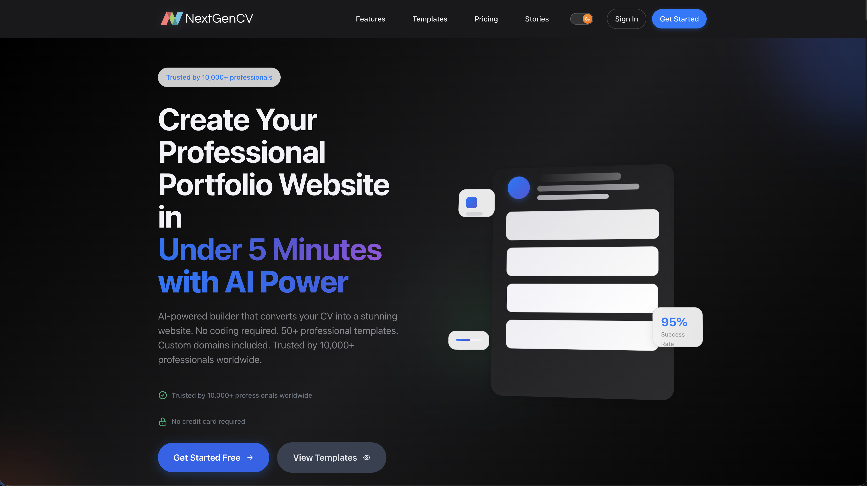 NextGenCV - AI Portfolio Website Builder gallery image