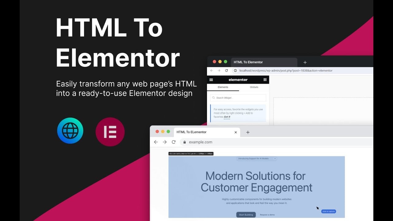 HTML to Elementor converter gallery image