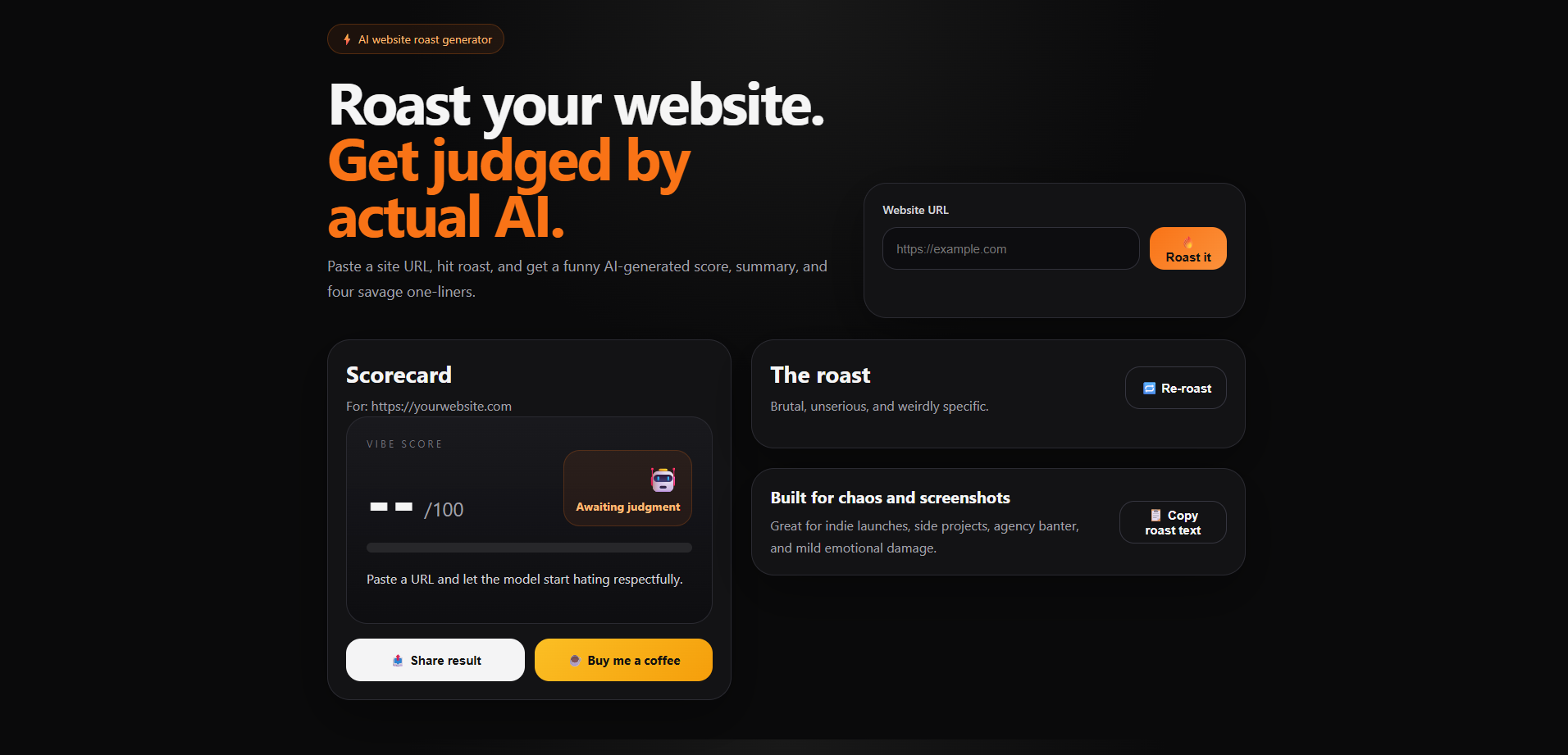  AI website roast generator gallery image