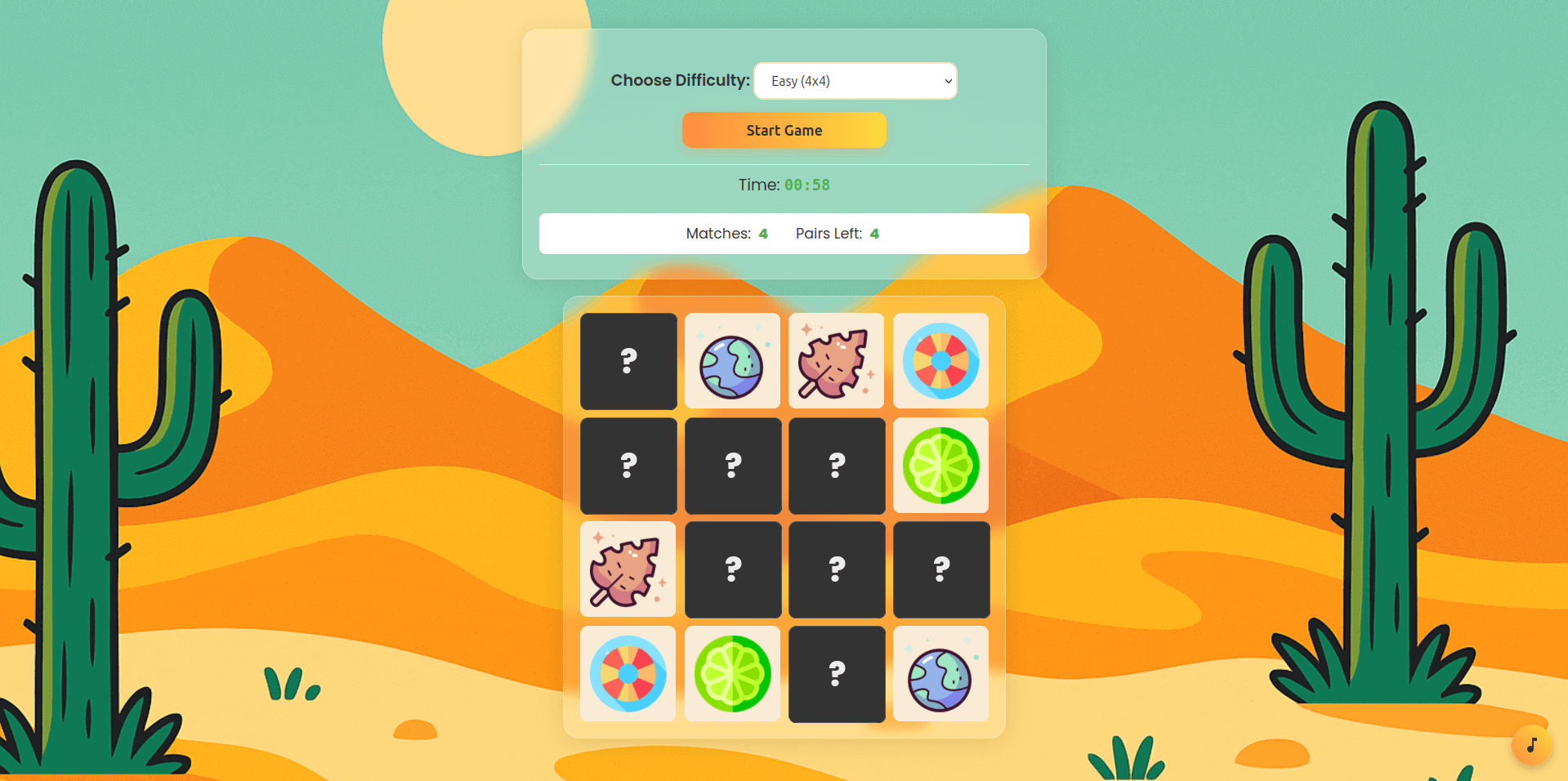 Matigen - HTML5 Memory Card Pairs Game media 3