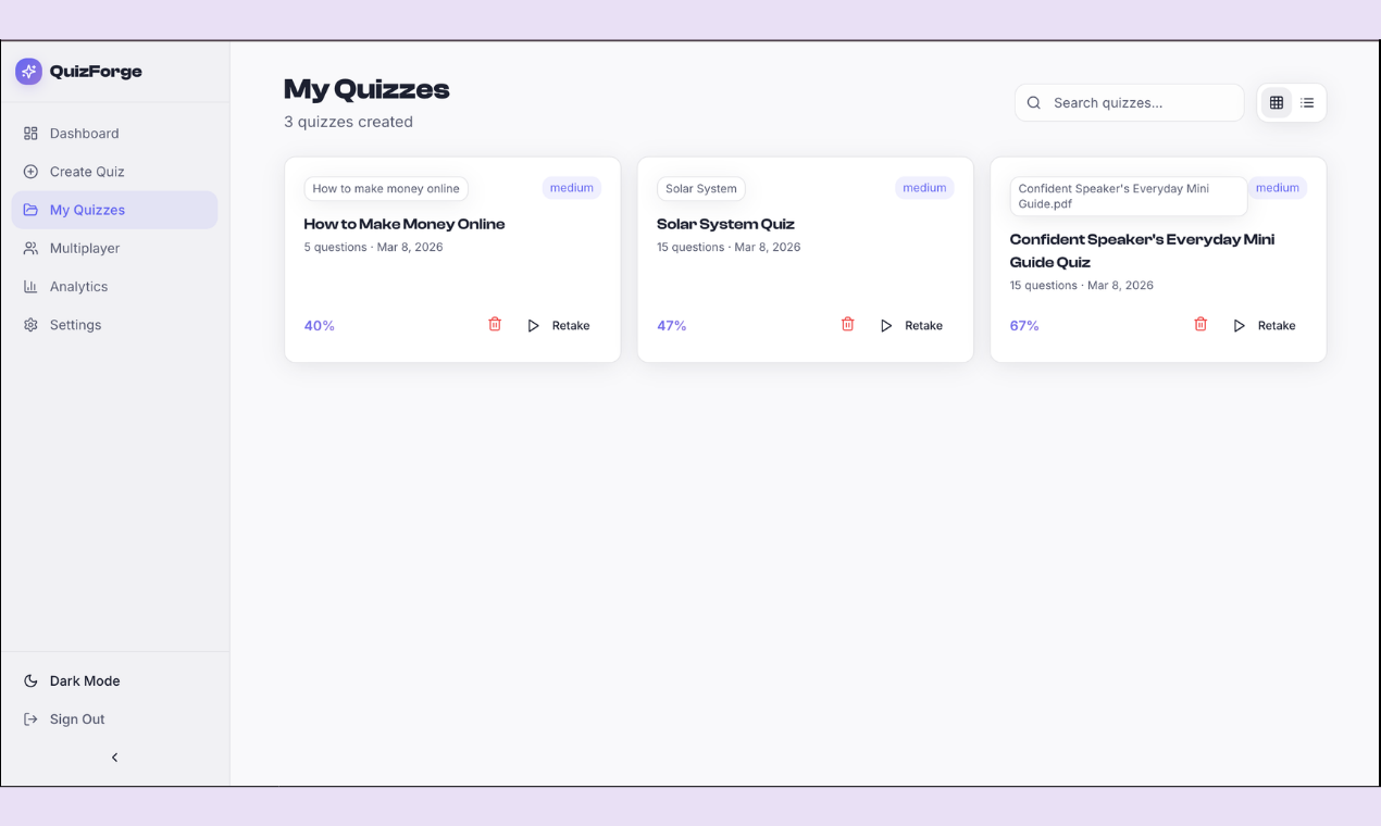 QuizForge AI gallery image