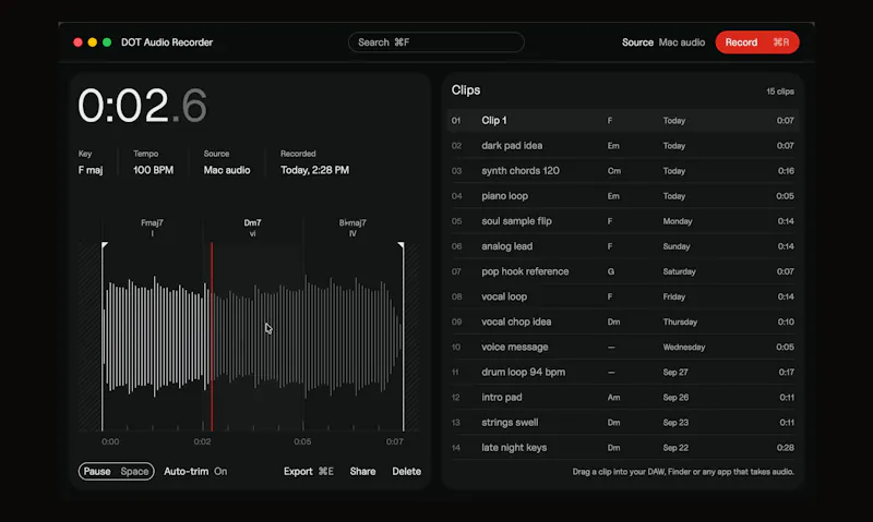 DOT Audio Recorder screenshot 2