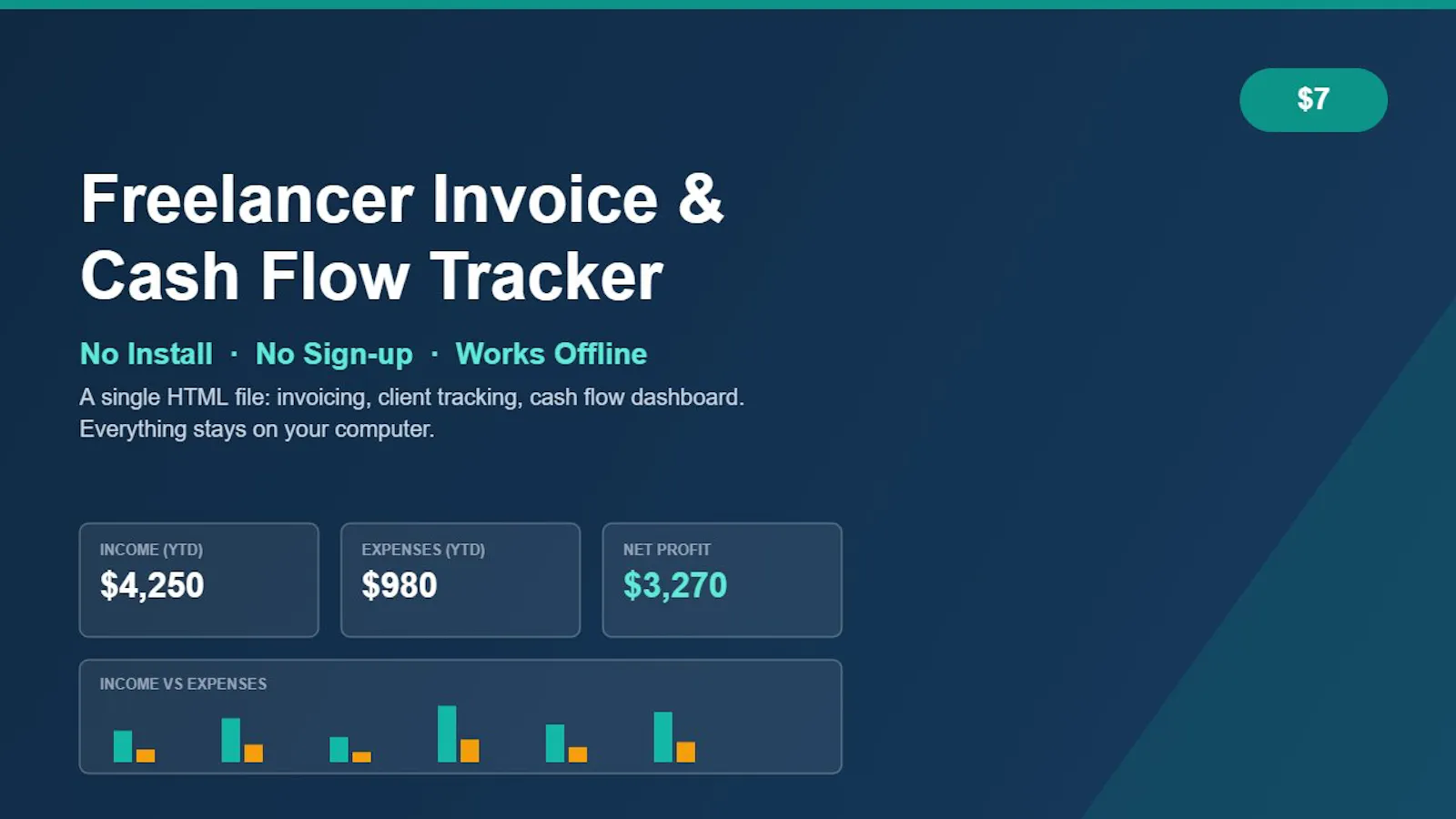 Freelancer Invoice & Cash Flow Tracker screenshot 1
