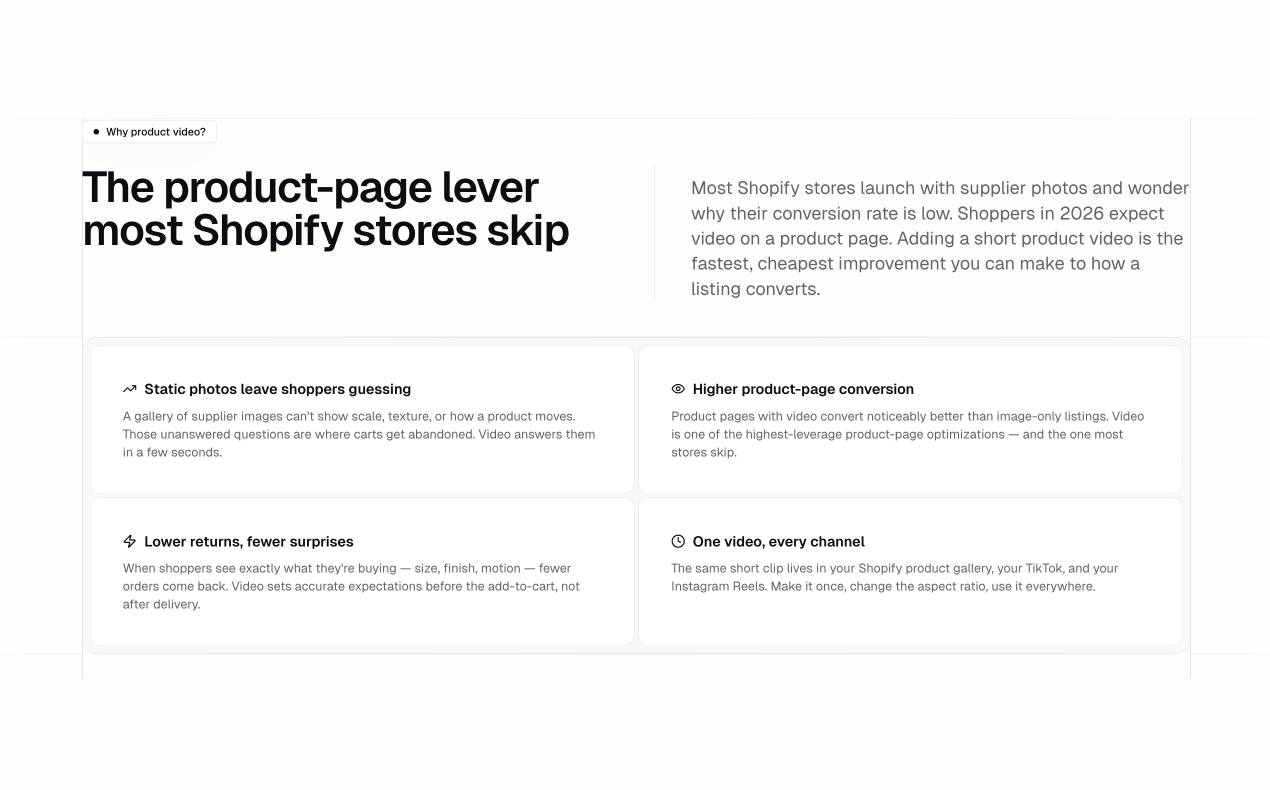 Shopify Product Video Generator (Prompt) gallery image