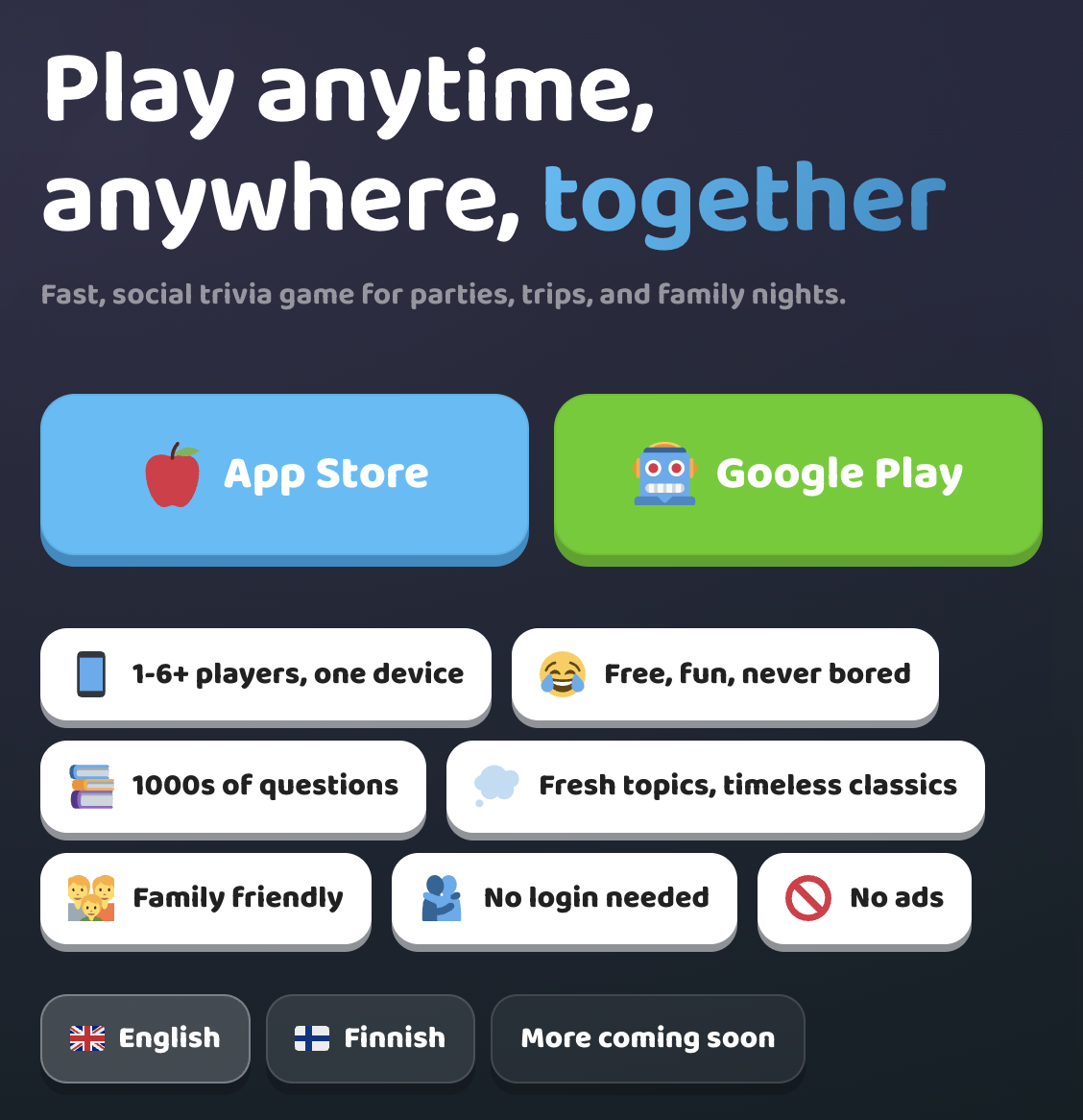 SUPERSMART Party Trivia! - Main product screenshot demonstrating key features and user interface