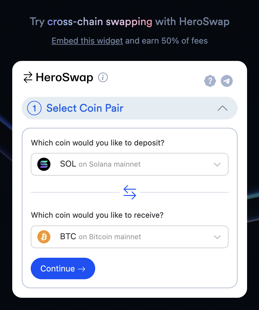 Heroswap - Directe en anonieme cross-chain crypto swaps media 5