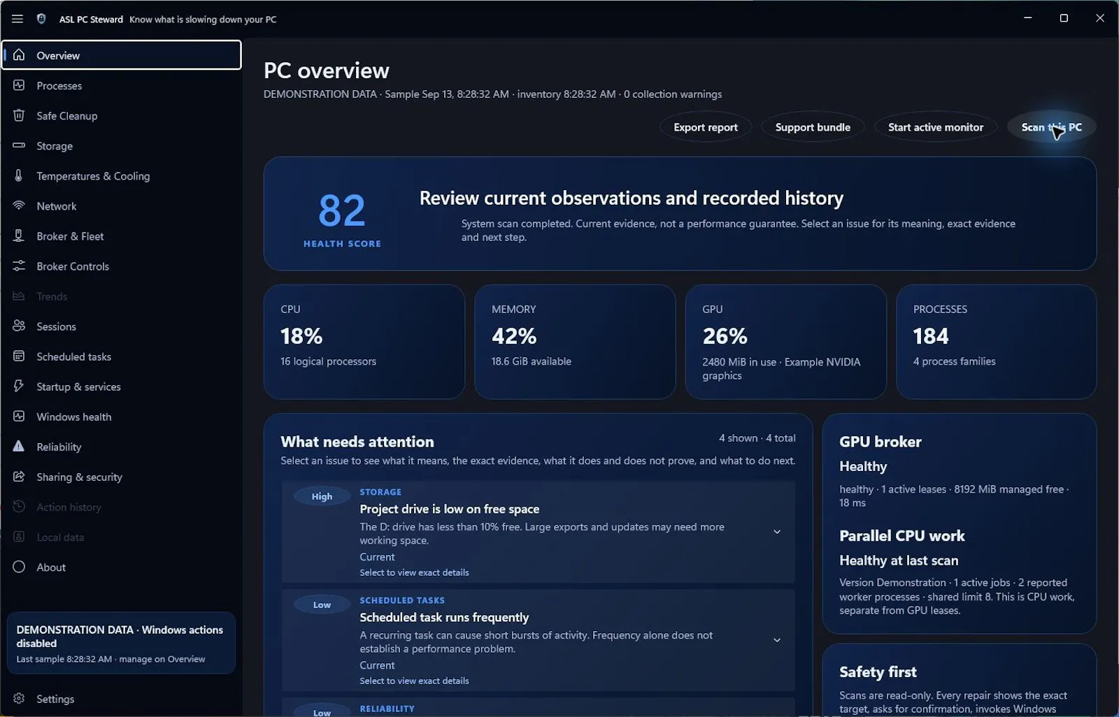 ASL PC Steward screenshot 2