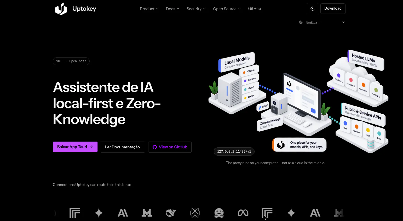 Uptokey Proxy BYOK zero-Knowledgw open s screenshot 1