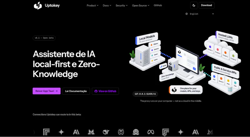 Uptokey Proxy BYOK zero-Knowledgw open s screenshot 1