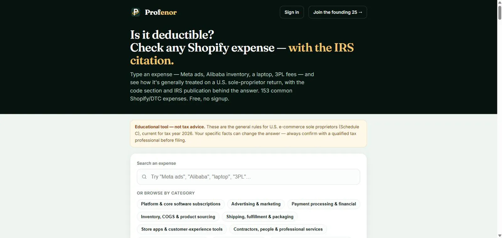Profenor Deduction Checker screenshot 5