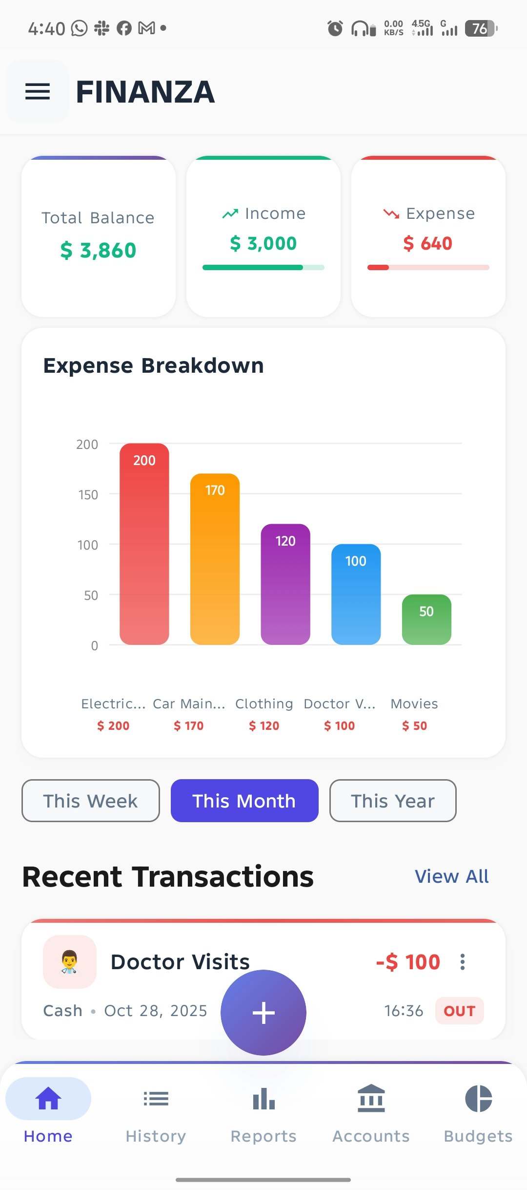 FINANZA - Smart Expense Tracker 